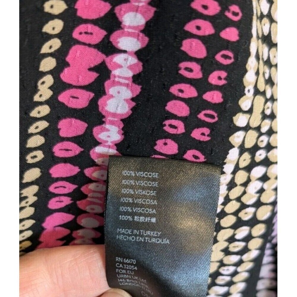 Maeve Anthropologie Womens Colette Black Pink Peasant Balloon Sleeve Top Med - Picture 7 of 9